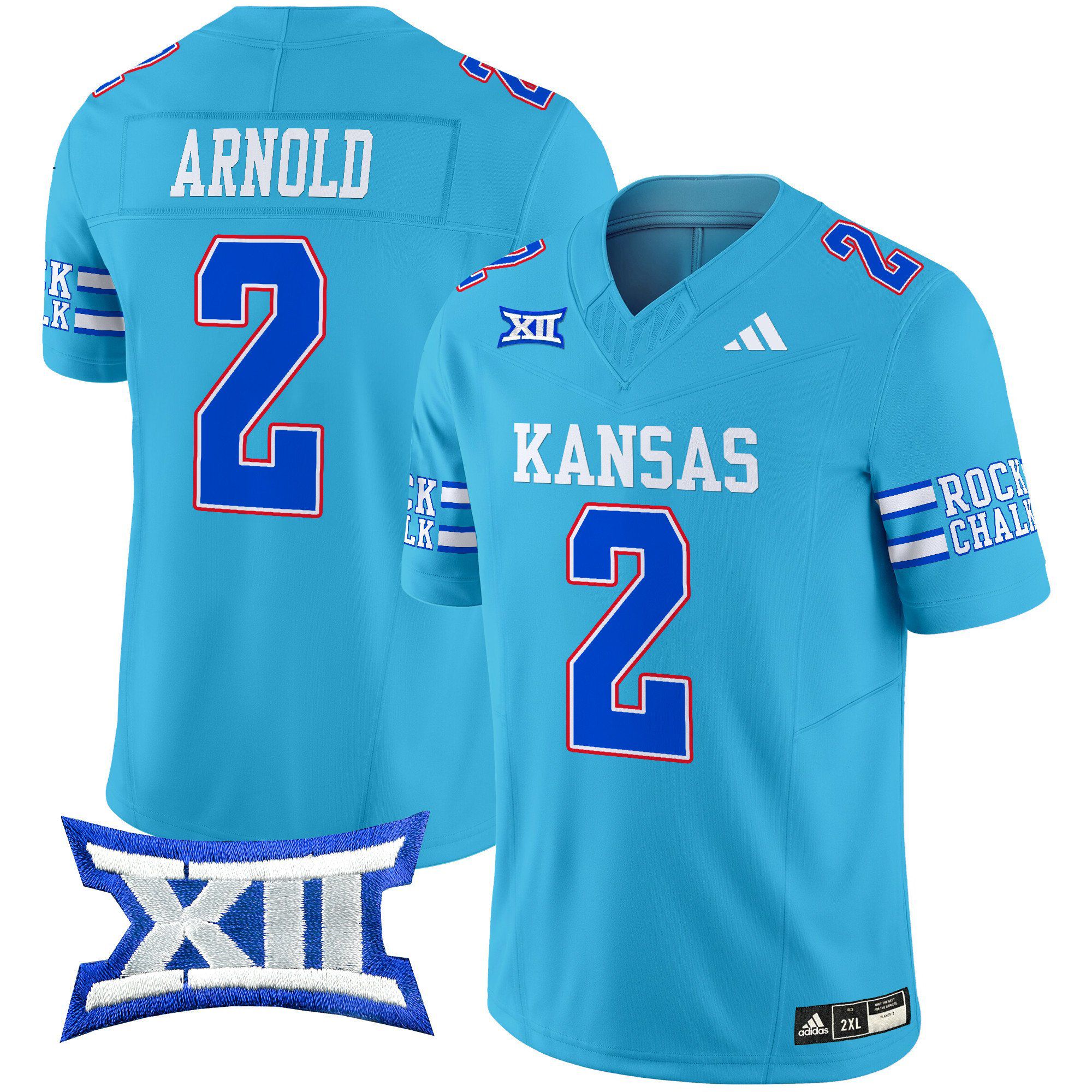 Men Kansas Jayhawks #2 Arnold Light Blue 2024 Vapor Limited NCAA Jersey